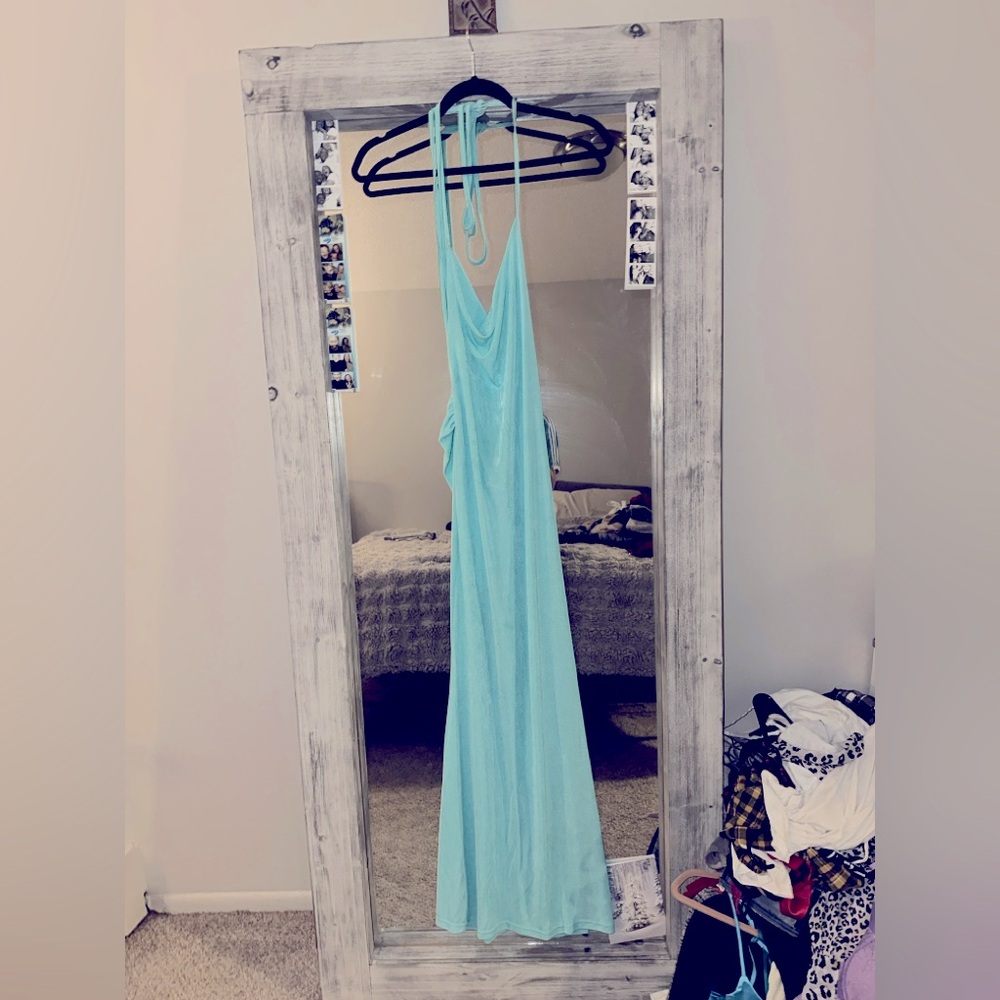 Amazon Women's Backless Dress - Light Blue